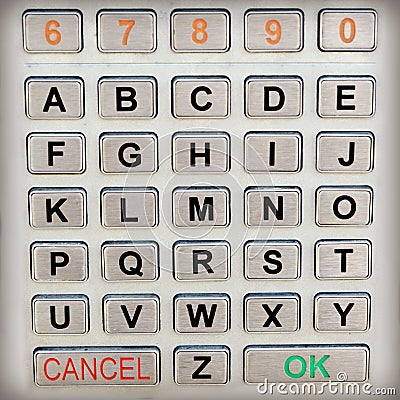 Alphabet Keypad Stock Photo