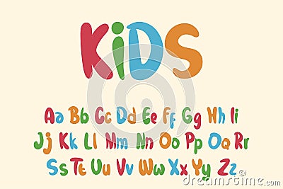 Alphabet Kids Lettering Cartoon Vector Vector Illustration
