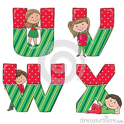 Alphabet kids VWUX Vector Illustration