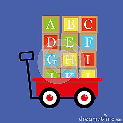 Alphabet Letter Blocks Vector Illustration