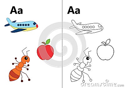 Letter A worksheet Stock Photo