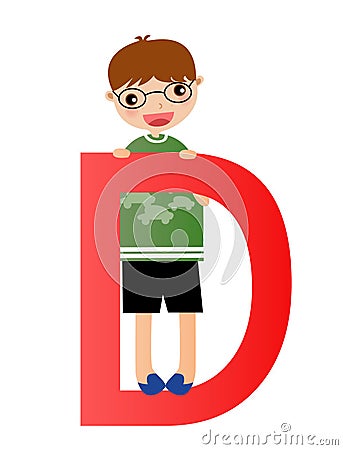 Alphabet letter D(boy) Vector Illustration