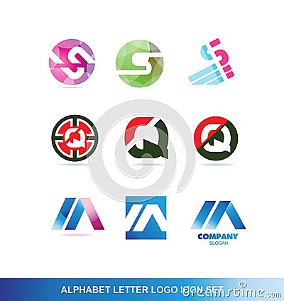 Alphabet letter logo icon set Vector Illustration