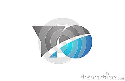 alphabet letter yo y o logo company icon design Stock Photo