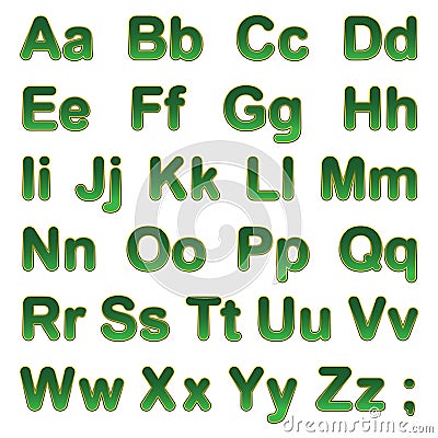 Alphabet letters on a black background Vector Illustration