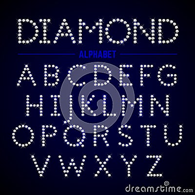 Alphabet letters from diamonds Vector Illustration