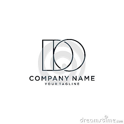 Alphabet letters Initials Monogram logo DO, OD, D and O,vector illustration Vector Illustration