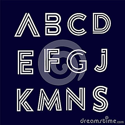 Alphabet letters set with abstract Line Logo element. Line letters collection Vector Illustration