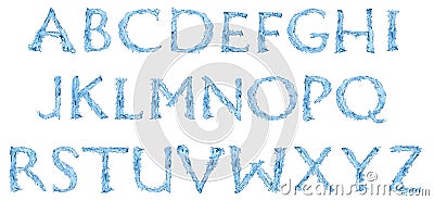 Alphabet made of frozen water Stock Photo