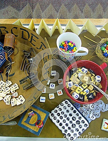 Alphabet Memorabilia Stock Photo