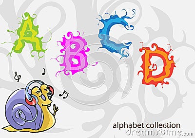 Alphabet with Mr. Snail. vector illustration Vector Illustration