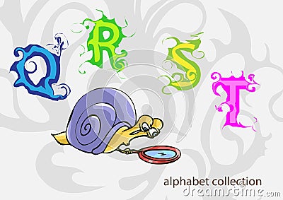 Alphabet with Mr. Snail. vector illustration Vector Illustration