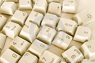 Alphabet numbers and some other keys Stock Photo