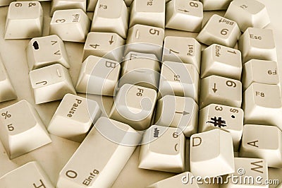 Alphabet numbers and some other keys Stock Photo