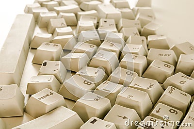 Alphabet numbers and some other keys Stock Photo