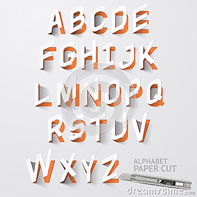 Alphabet paper cut designs. Vector. Vector Illustration