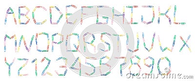 Alphabet from paperclips Stock Photo