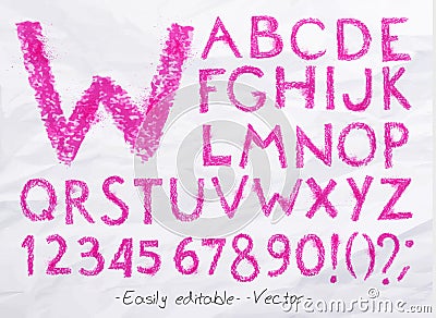 Alphabet pastel pink Vector Illustration