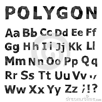 Alphabet. Polygonal font set. Vector Illustration