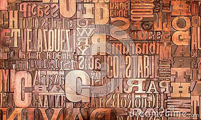 Alphabet print letters character Stock Photo