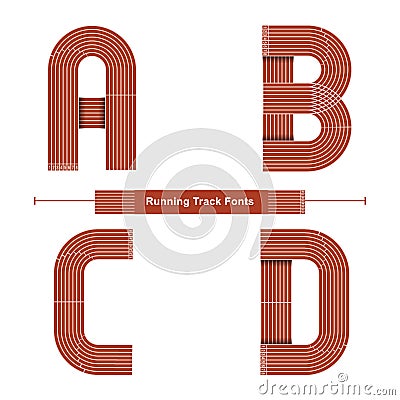 Alphabet Running Track style in a set ABCD Vector Illustration