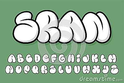 Alphabet Simple Bubble Graffity text vector Letters Vector Illustration
