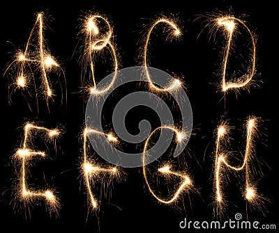 Alphabet sparkler Stock Photo