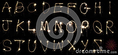 Alphabet Sparklers Stock Photo