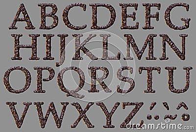 Alphabet rock iron letter set Stock Photo