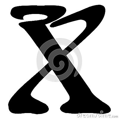 Alphabet symbol - Stylish letter X.Abstract Font symbol of letter.letters on white background. Stock Photo