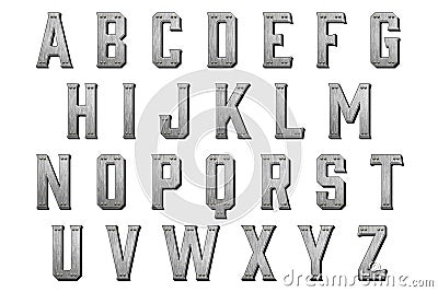 Alphabet Titanic Letters Metal Ship Stock Photo