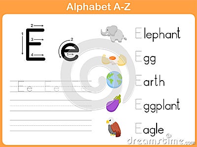 Alphabet Tracing Worksheet Vector Illustration