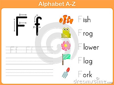 Alphabet Tracing Worksheet Vector Illustration