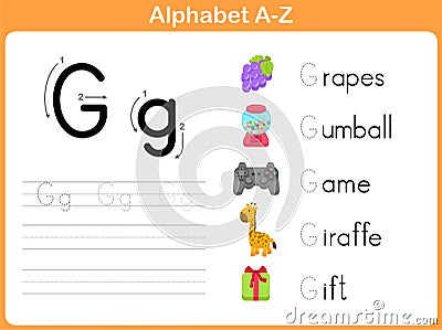 Alphabet Tracing Worksheet Vector Illustration