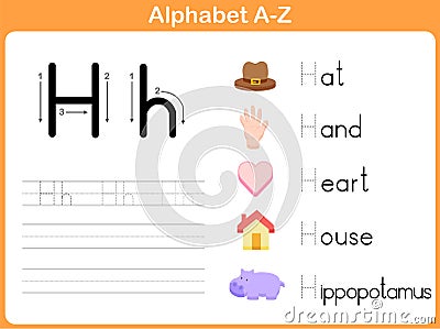 Alphabet Tracing Worksheet Vector Illustration