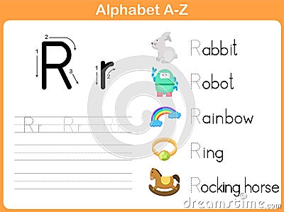 Alphabet Tracing Worksheet Vector Illustration