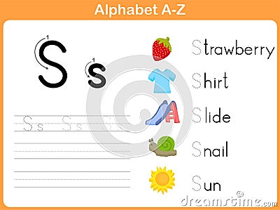 Alphabet Tracing Worksheet Vector Illustration