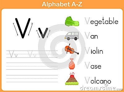 Alphabet Tracing Worksheet Vector Illustration