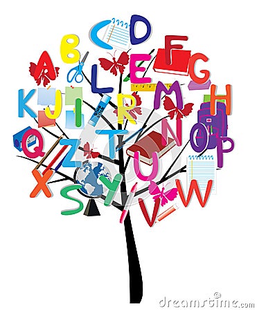 Alphabet tree Vector Illustration