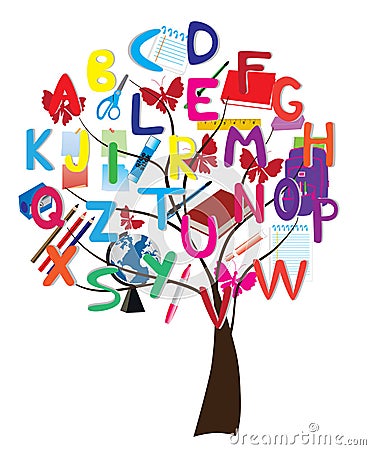 Alphabet tree Vector Illustration