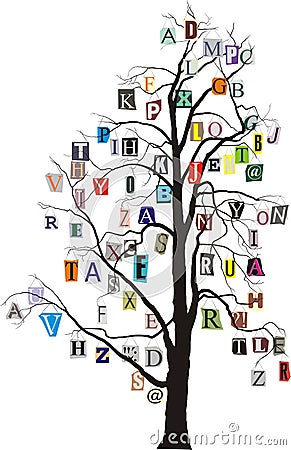 Alphabet tree Vector Illustration