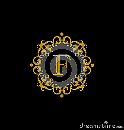 Luxury Letter F logo. This logo icon incorporate Vector Illustration