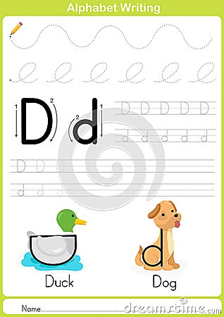 Alphabet A-Z Tracing Worksheet, Exercises for kids - A4 paper ready to print Vector Illustration