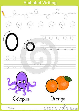 Alphabet A-Z Tracing Worksheet, Exercises for kids - A4 paper ready to print Vector Illustration