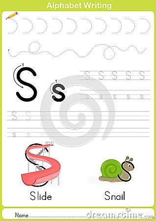 Alphabet A-Z Tracing Worksheet, Exercises for kids - A4 paper ready to print Vector Illustration