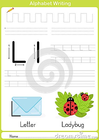 Alphabet A-Z Tracing Worksheet, Exercises for kids - A4 paper ready to print Vector Illustration