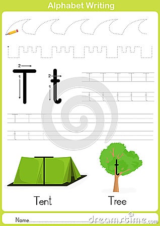 Alphabet A-Z Tracing Worksheet, Exercises for kids - A4 paper ready to print Vector Illustration