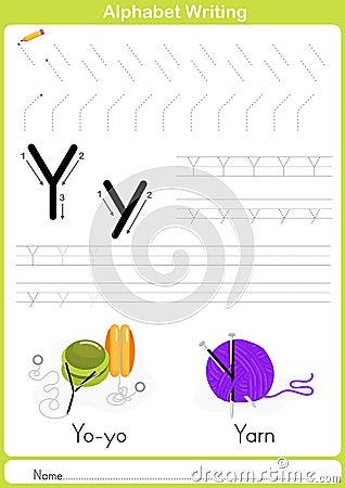 Alphabet A-Z Tracing Worksheet, Exercises for kids - A4 paper ready to print Vector Illustration