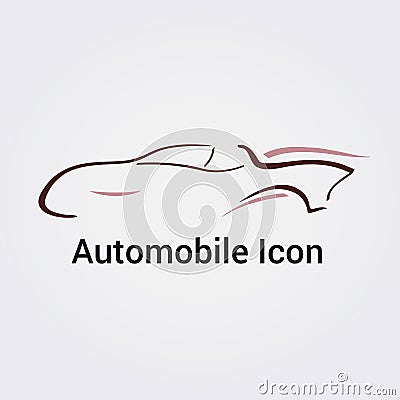 Car Automobile Vehicle Icon Illustration Drawing Vector - Dynamic silhouette - Isolated - Modern Design Vector Illustration