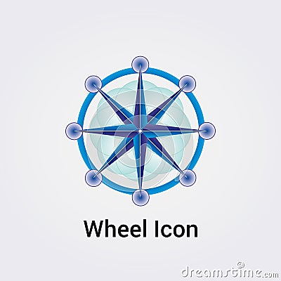 Wheel Icon Flower of Life Destiny Fate Logo Dharma Chakra Symbol Round Circle Infinity Vector Illustration Vector Illustration